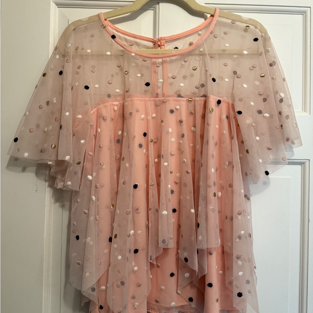Eva Franco Antgropologie Pink Blouse